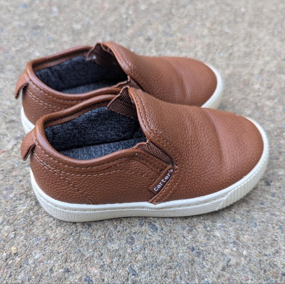 Carter's Brown Faux Leather Toddler Sneakers / Dress Shoes